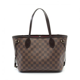 Louis Vuitton 9846EAC67B8387GS Louis Vuitton Neverfull PM Damier ebene Handbag tote bag PVC leather Brown