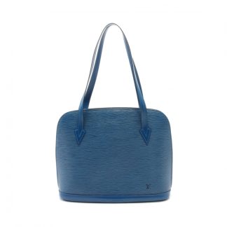Louis Vuitton D010AACE33EEA5GS Louis Vuitton Lussac Epi toledo blue Shoulder bag tote bag leather blue