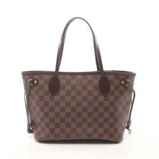 Louis Vuitton 1454FAC0B6E8E3GS Louis Vuitton Neverfull PM Damier  ebene Handbag tote bag PVC leather Brown