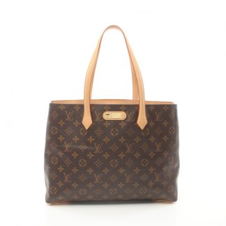 Louis Vuitton 6799EACE22C918GS Louis Vuitton Wilshire MM monogram Shoulder bag tote bag PVC leather Brown
