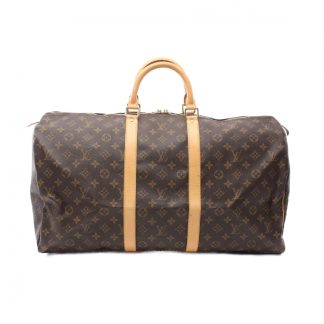 Louis Vuitton 22760AC9D85878GS Louis Vuitton Keepall 55 monogram Boston bag PVC leather Brown