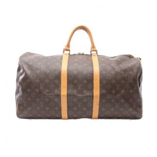 Louis Vuitton 901C9AC0002068GS Louis Vuitton Keepall 55 monogram Boston bag PVC leather Brown