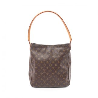 Louis Vuitton 796BEAC441AC5EGS Louis Vuitton Looping GM monogram Shoulder bag PVC leather Brown