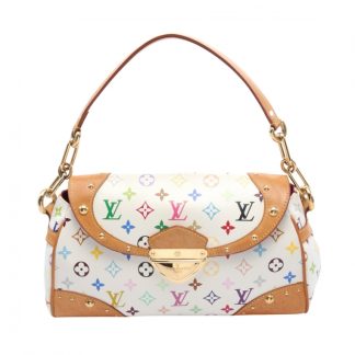 Louis Vuitton 712D0AC45694F3GS Louis Vuitton Beverly MM monogram multicolor Bron Shoulder bag PVC leather white