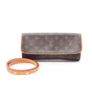 Louis Vuitton F681DAC013A338GS Louis Vuitton pochette twin GM monogram Shoulder bag PVC leather Brown