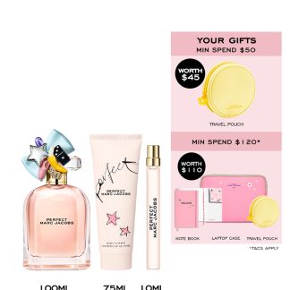 Marc Jacobs Fragrances 7B72ABE15D9282GS Marc Jacobs Fragrances Perfect Eau de Parfum Gift Set (Perfect Eau de Parfum 100ml + Perfect Body Lotion 75ml + Perfect Eau de Parfum Penspray 10ml) | Spring'23 Limited Edition