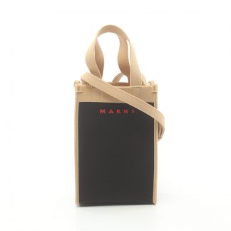 MARNI 5B660AC1DD9200GS MARNI jacquard mini crossbody Shoulder bag black beige