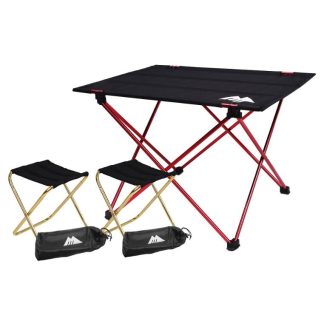 MasterTool 485FFHL2CB17E9GS Camping Foldable Table +(2 pcs) Foldable Chair