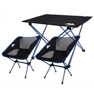 MasterTool 08DACHL199CDF6GS Camping Foldable Table&Chair, Blue, Combo set (2*chairs + 1*table)