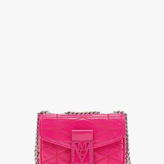 MCM B30F4AC92ECFE7GS Travia Quilted Shoulder Bag in Crushed Leather