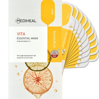 Mediheal ADA01BEDAC9CA3GS Mediheal Vita Essential Mask Sheet Box (10 sheets x 24ml), Brightening, 2022 NEW