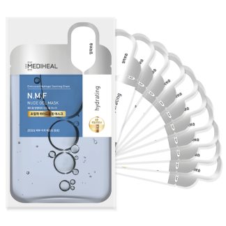 Mediheal D0239BE82454FCGS Mediheal N.M.F Nude Gel Sheet Mask Box, 10 sheets , Hydrating - Embossed Hydrogel Soothing Sheet
