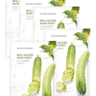 Nature Republic 98555BE0E02572GS Bundle 5 - Real Nature Cucumber Mask Sheet 23ml