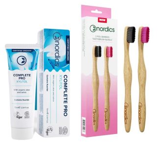 Nordics 68994BEC6A7029GS Nordics Adult Bundle - Organic Toothpaste Complete Pro + Bamboo Toothbrush