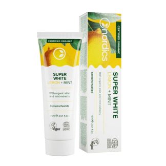 Nordics 5B31FBEB53B3DFGS [Bundle of 2] Nordics Organic Super White Toothpaste Lemon + Mint - 75ml