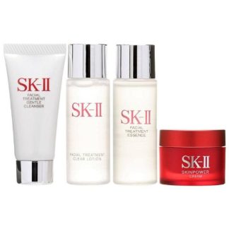 SK-II E5BC1BE2B9F77DGS SK2/SK-II Essential Travel Kit 4pcs: 1.Essence 30ml 2.Clear Lotion 30ml 3.Cleanser 20g 4.RNA Power 15g