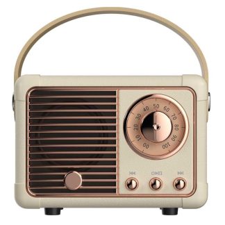 Stitches & Tweed A924EES0797177GS Stereo Portable Vintage Speaker, HiFi Grade Sound Speaker - Beige