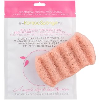 The Konjac Sponge Company C22FCBEAF9BA76GS The Konjac Sponge Company 6 Wave Bath Sponge With Pink French Clay