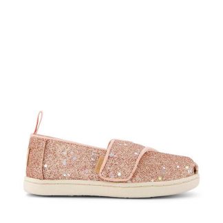 TOMS D470FKSAA0727EGS Toms Alpargata Youth Slip On - Tiny Rose Gold Cosmic Glitter