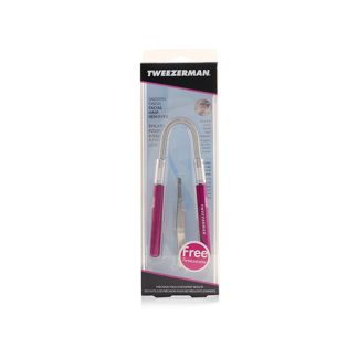 TWEEZERMAN 15997BEDC8E8A6GS TWEEZERMAN - Smooth Finish Facial Hair Remover - Pink (With Stainless Slant Tweezerette) 2pcs.