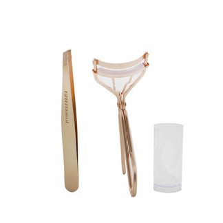 TWEEZERMAN 96699BE7ACF3D6GS TWEEZERMAN - Rose Gold Slant Tweezer & Classic Lash Curler Gift Set 2pcs