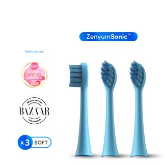 Zenyum 93512BE0229D27GS ZenyumSonic Electric Toothbrush Blue Refills - Pack of 3