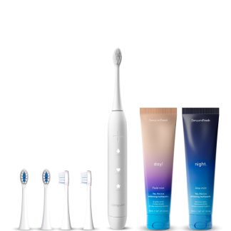 Zenyum 143E8BE5D1F804GS Zenyum Sonic™ Gentle Clean Ritual - Matte Black/White/Pink for Electric Toothbrush (Sonic Vibrations/ 3 Modes: Whitening, Gentle & Deep Cleaning/ Good for Braces & Teeth/ Soft Bristles)