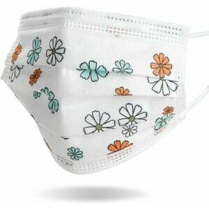 CARELIKA одноразовая медицинская защитная маска для лица Цветы, 10шт
