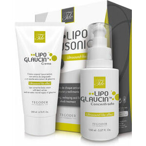 Tegoder LIPOGLAUSONIC антицеллюлитный, против растяжек, уменьшающий объем тела Комплект - Cream (200 ml) + Serum (150 ml) shock treatment pack