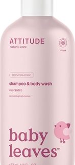 AttitudeBaby Leaves Unscented gel doccia e shampoo 2 in 1 per bambini 473 ml