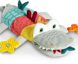 BABY FEHNDoBabyDoo Hand Puppet Crocodile attività giocattolo con dentaruolo 6 m+ 1 pz