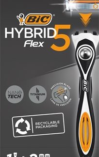 BICFLEX5 Hybrid rasoio + lamette di ricambio 2 pz