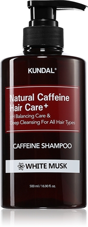 KUNDALCaffeine Shampoo White Musk shampoo naturale anti-caduta dei capelli 500 ml