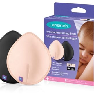 LansinohBreastfeeding Washable Nursing Pads imbottiture in tessuto per reggiseno Light Pink + Black 2x4 pz