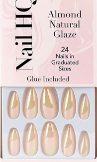 Nail HQAlmond Unghie finteNatural Glaze 24 pz