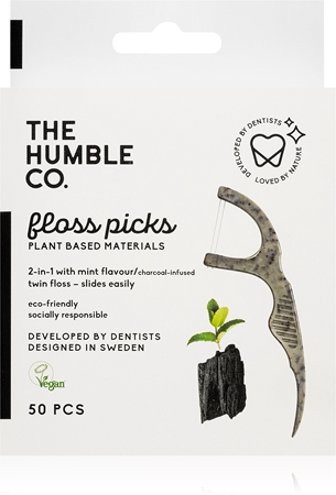 The Humble Co.Floss Picks stuzzicadenti Charcoal 50 pz