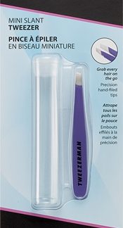 TweezermanMini Slant pinzetta con estremità oblique minicon un cofanetto da viaggio Lavender 1 pz