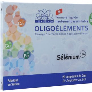 Bioligo Selenium formule liquide ionisée sans alcool 20 Amp 2 ml