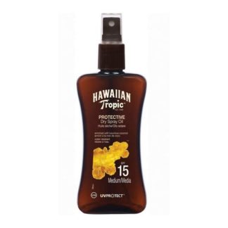 Hawaiian Tropic Protective Dry Spray Oil Spf15 Medium 200ml Vapo