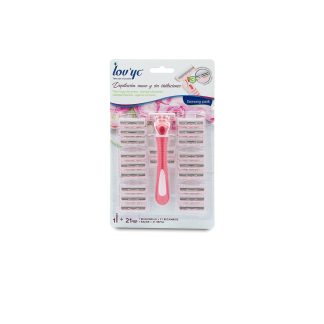 Lovyc Razor + Replacement Blades Steel Woman 21pcs
