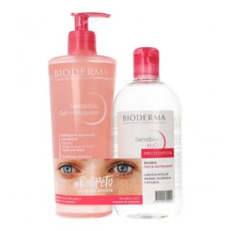 Bioderma Pack Sensibio H2O Micellar 500ml + Gel 500ml