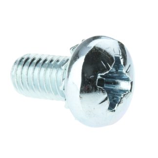 Vite a testa bombata Conica in Acciaio Zincato lucido RS PRO, filettatura M6 x 12mm, guida a , guida Pozidriv