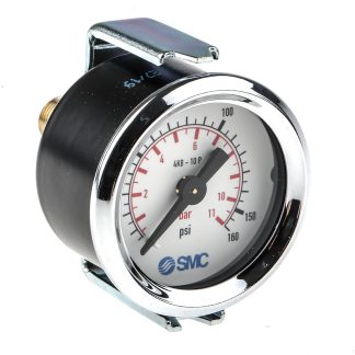 Manometro SMC, 1bar → 10bar max, Ø est. 43mm