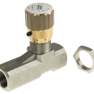 Valvola di controllo del flusso idraulico Parker, serie SCV, G 1/2, portata max 8L/min, 210bar max, in Ottone nichelato