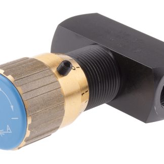 Valvola di controllo del flusso idraulico RS PRO, serie FT257, G 3/8, portata max 60L/min, 400bar max, in Acciaio