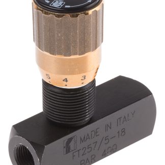 Valvola di controllo del flusso idraulico RS PRO, G 1/8, portata max 6.2L/min, in Acciaio