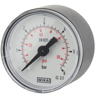 Manometro RS PRO, 0bar → 6bar max, R 1/8, Ø est. 40mm, Cert. ISO