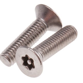 Vite di sicurezza Svasata in Acciaio inox Liscio RS PRO, filettatura M3 x 12mm, guida Pin Hex Recess