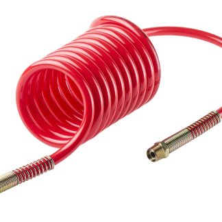Tubo spiralato RS PRO in Poliuretano, L. 2m max, Øint 8mm, Øest 12mm, BSPT 3/8 poll., col. Rosso