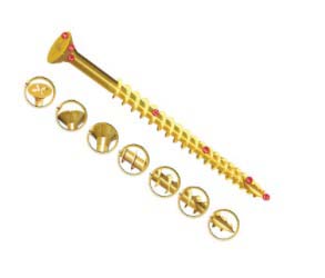 Vite per legno in Acciaio passivato giallo, zincato UNIFIX VORTEX ZZV60242CE 50mm, filettatura 6mm, guida Pozidriv